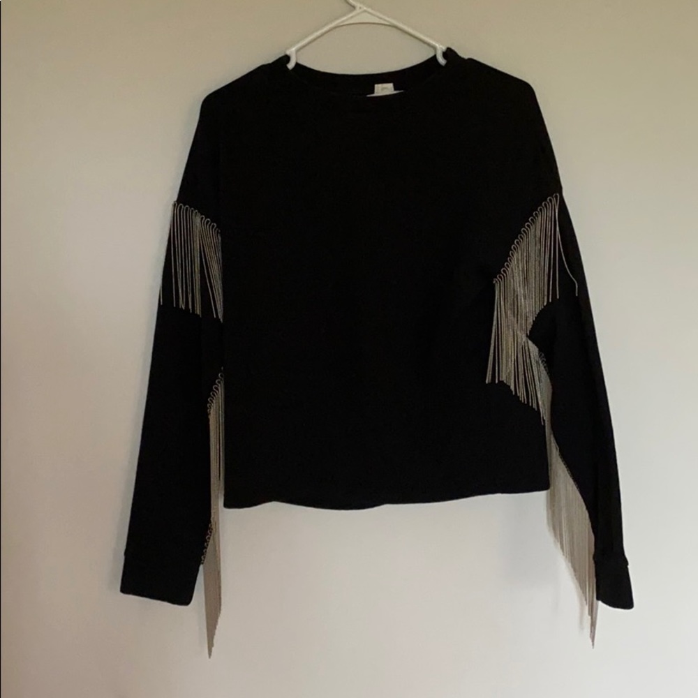 H&M sweatshirt with beaded tassels